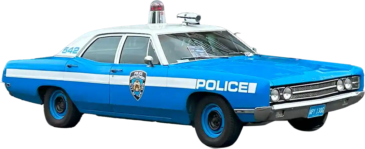 TV Film Movie Action Vehicle Scotland USA Cars Ford Galaxie 500 1969 NYPD Police Car Outline 1200px