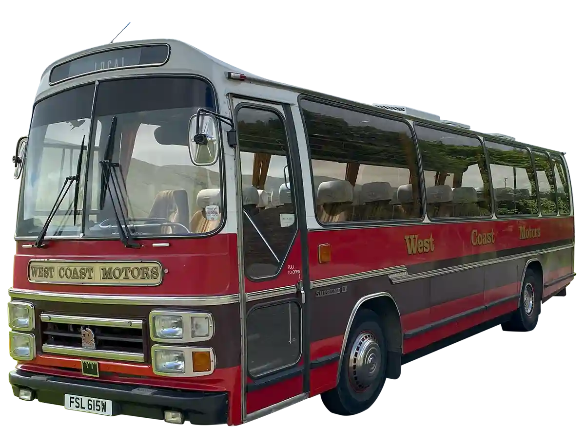 TV and Movie Classic Wedding and Event Bus Hire Scotland 1980 Plaxton Supreme IV West Coast Motors Coach Outline 1200px