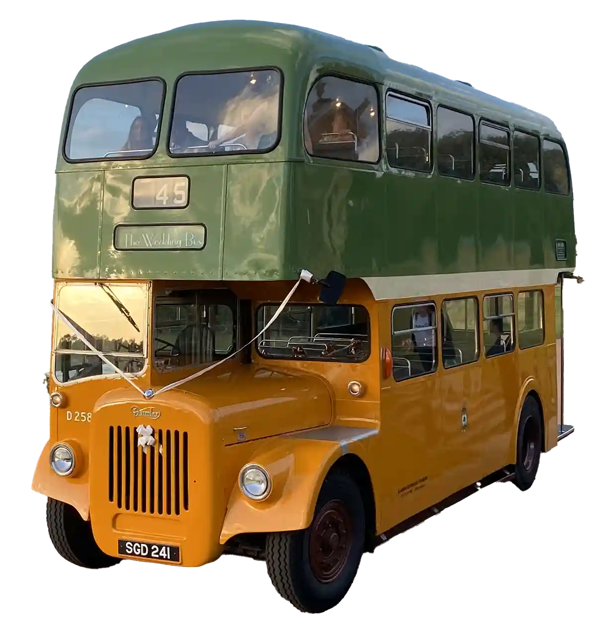 The Glasgow Corporation Vintage Wedding & Event Double Decker Bus Outline Front NS 1200px