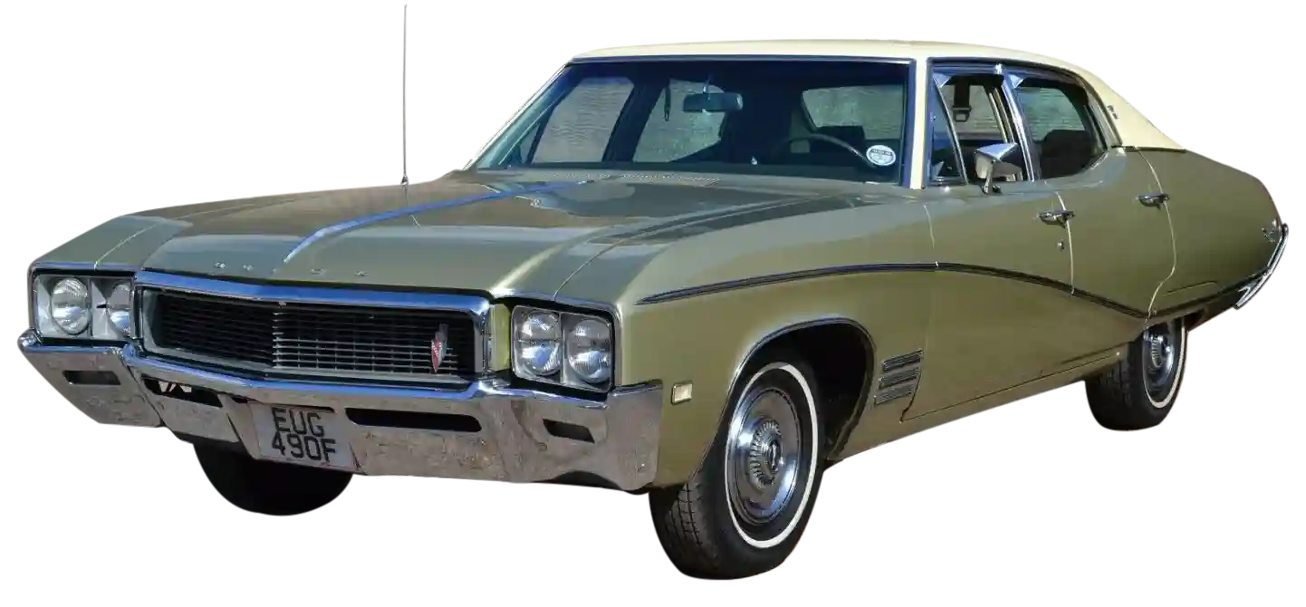 TV Movie American Cars Action Vehicles Scotland Buick Skylark 1969 - Front OS - Outline