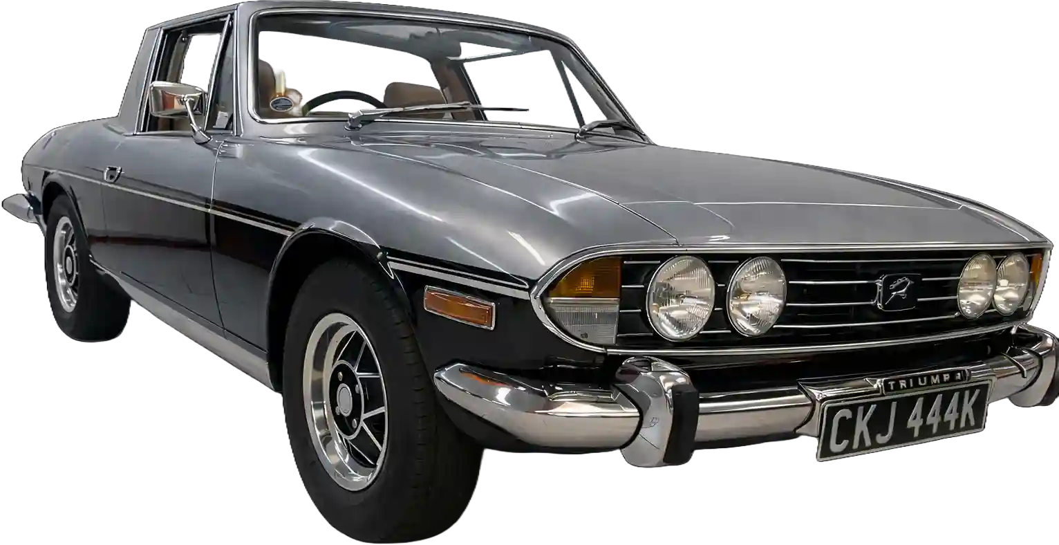 TV and Movie Classic Wedding and Event Car Hire Scotland 1972 Triumph Stag 3.9 V8 Two Tone 1200px